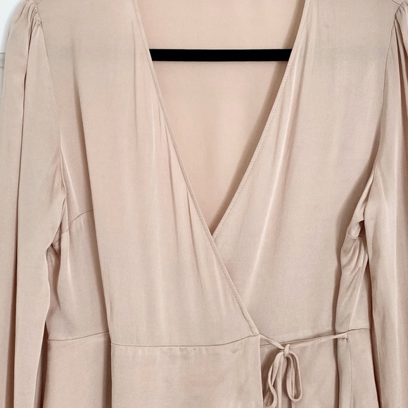 Zara Long Sleeve Silky Wrap Blouse - Medium - Picture 5 of 5